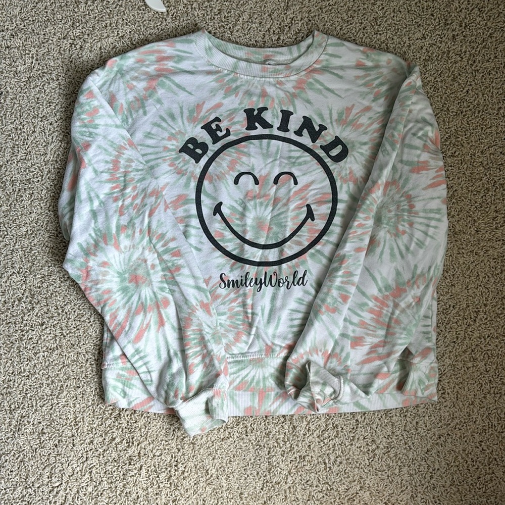 Tie Dye Be Kind SmileyWorld Crewneck Hoodie